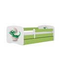 Urocze Łóżko Dziecięce Babydreams Mały Dino - Kolor: Zielony - Opcje łóżka: Z Szufladą - Rozmiar łóżka: 180x80 cm - Opcje Materaca: Materac Piankowo-Lateksowo-Kokosowy
