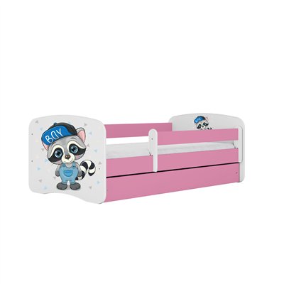 Urocze Łóżko Dziecięce Babydreams Bajkowy Szop - Kolor: Różowy - Opcje łóżka: Z Szufladą - Rozmiar łóżka: 180x80 cm - Opcje Materaca: Materac Piankowo-Lateksowo-Kokosowy