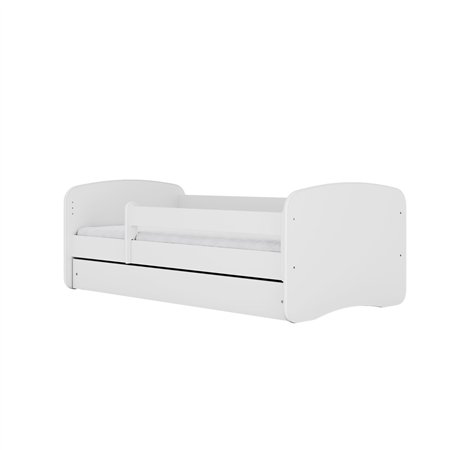 Minimalistyczne Łóżko Dziecięce Babydreams Bez Nadruku - Kolor: Biały - Opcje łóżka: Z Szufladą - Rozmiar łóżka: 180x80 cm - Opcje Materaca: Materac Piankowo-Lateksowo-Kokosowy