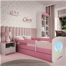 Urocze Łóżko Dziecięce Babydreams Niebieski Miś - Kolor: Różowy - Opcje łóżka: Z Szufladą - Rozmiar łóżka: 180x80 cm - Opcje Materaca: Materac Piankowo-Lateksowo-Kokosowy