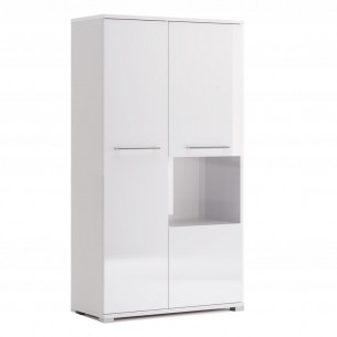 Regał Szafa Słupek Family 90 cm Z Półkami Biały Połysk Cichy Domyk