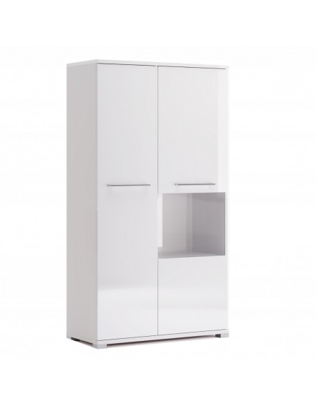 Regał Szafa Słupek Family 90 cm Z Półkami Biały Połysk Cichy Domyk