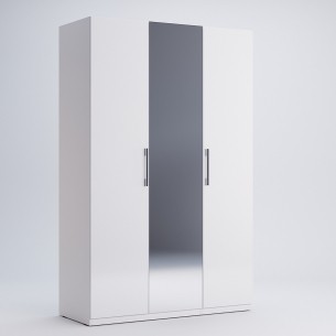 Nowoczesna Biała Szafa Family Garderoba Z Lustrem Wysoki Połysk