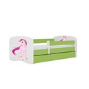 Magiczne Łóżko Dziecięce Babydreams Jednorożec - Kolor: Zielony - Opcje łóżka: Z Szufladą - Rozmiar łóżka: 180x80 cm - Opcje Materaca: Materac Piankowo-Lateksowo-Kokosowy