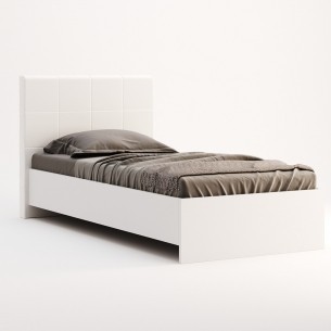 Nowoczesne Wysokie Łóżko Family Białe 90 cm Z Zagłówkiem