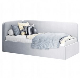 Łóżko Tapicerowane Happy Szary Welur 90X200 Młodzieżowe