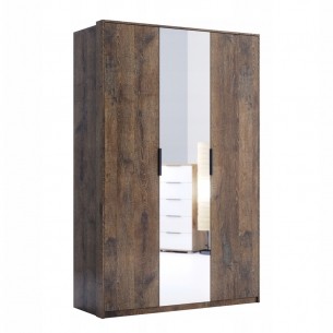 Pojemna Szafa Uchylna Quadro Z Lustrem Mat 200X140 cm