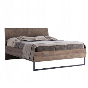Łóżko Metalowe Quadro Modern Loft 160 cm Miękki Zagłówek