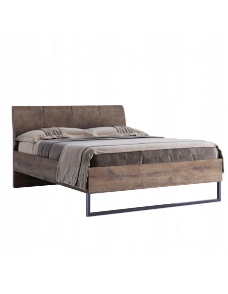 Łóżko Metalowe Quadro Modern Loft 160 cm Miękki Zagłówek