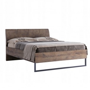 Łóżko Metalowe Quadro Modern Loft 180 cm Miękki Zagłówek