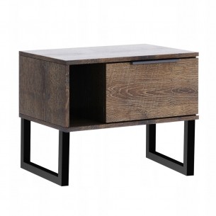 Szafka Nocna Quadro Komoda Sypialnia Loft Metalowe Nóżki