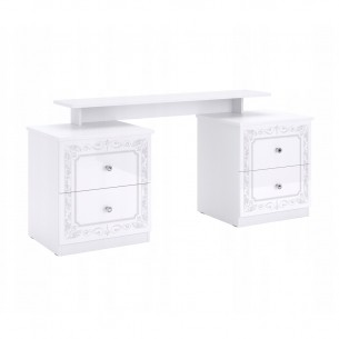 Klasyczna Toaletka Luiza Biurko Biel Połysk Z Nadrukiem