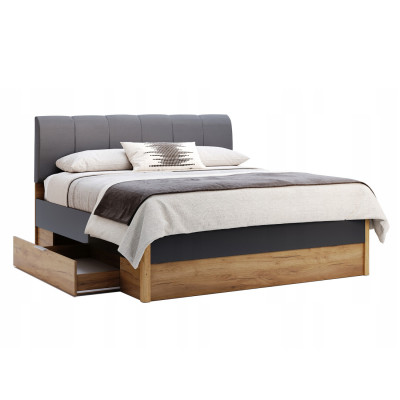 Nowoczesne Wysokie Łóżko Ramona Z Szufladami Połysk 180 cm