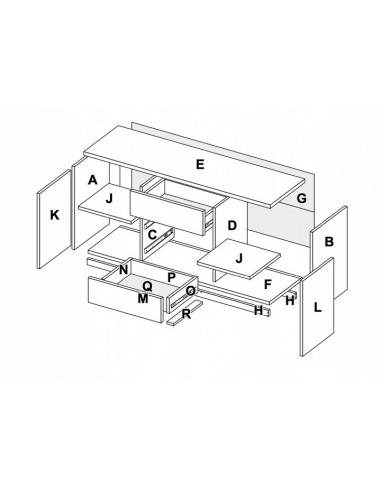 Nowoczesna Duża Komoda Asti Wysoki Połysk Salon 200 cm - 2 Nowoczesna Duża Komoda Asti Wysoki Połysk Salon 200 cm - 2