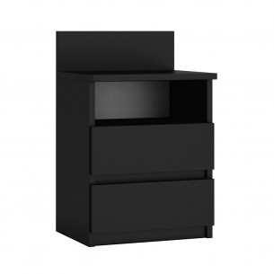 Szafka Nocna do Sypialni MAL-M1 – 2 Szuflady, Czarny