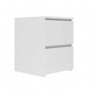 Nowoczesna Szafka Nocna/Stolik Nocny 2 Szuflady MAL-W2 – Biel Mat