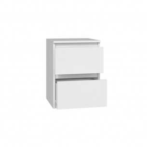 Nowoczesna Szafka Nocna Z Dwoma Szufladami MAL-M2 Biała