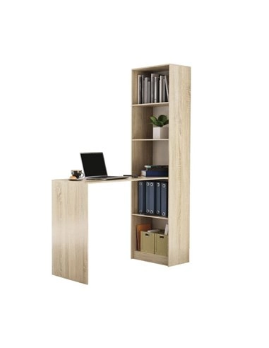 Biurko Z Regałem ONY-R50 Dąb Sonoma – Praktyczne Półki i Nowoczesny Design