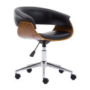 Fotel Obrotowy Coral Czarny Z Orzechem - Elegancki Design i Wygoda