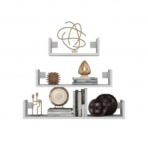 Regał Wiszący Mob-3P Biały Mat, 3 Półki, Nowoczesne Meble do Wnętrz