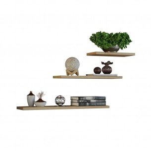 Regał Tob 3P Dąb Artisan - Zestaw 3 Półek Ściennych do Aranżacji Wnętrz