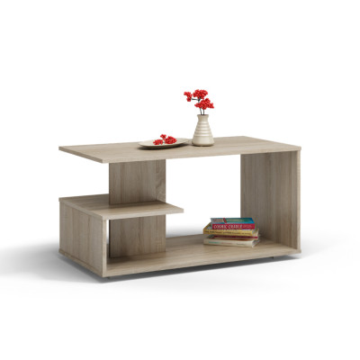 Ława Kawowa Dallas - Nowoczesny Stolik do Salonu, Minimalistyczny Design - Kolor: Dąb Sonoma