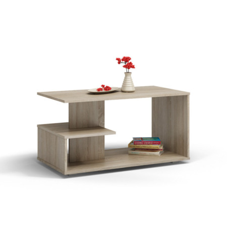 Ława Kawowa Dallas - Nowoczesny Stolik do Salonu, Minimalistyczny Design - Kolor: Dąb Sonoma