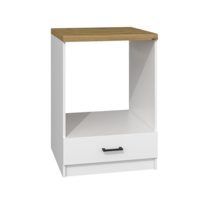 Szafka Kuchenna KAT-DP60/82 Biała Mat z Blatem Dąb Artisan 200cm