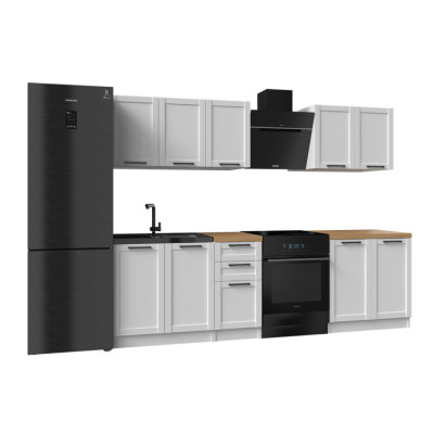 Meble Kuchenne Ram-Set200 Białe Z Blatem Dąb Artisan