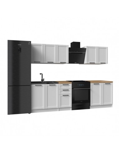 Meble Kuchenne Ram-Set200 Białe Z Blatem Dąb Artisan