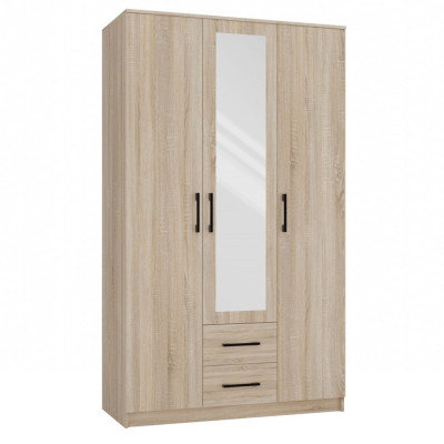 Szafa Ron-120L Z Lustrem Dąb Sonoma 205x120x52 cm Nowoczesne Meble