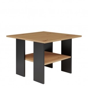 Stolik Kawowy Mod-Moderna Dąb Artisan/Czern Mat Z Półką Pod Blatem