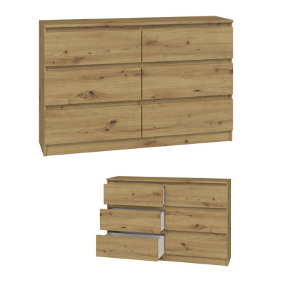 Komoda MAL-M6/120 do Salonu i Biura - Kolor: Dąb Artisan