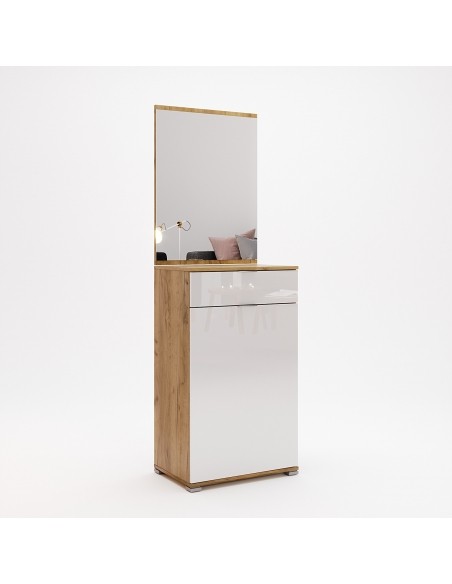 Nowoczesna Wysoka Komoda Asti Biały Polysk Przedpokój - 3