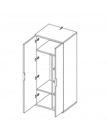 Szafa Uchylna Bella Z Wyposażeniem Do Przedpokoju Połysk - 5