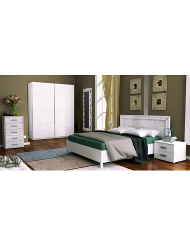 Nowoczesna Biała Szafa Przesuwna Bella Wysoki Połysk 200 cm - 3 Nowoczesna Biała Szafa Przesuwna Bella Wysoki Połysk 200 cm - 3