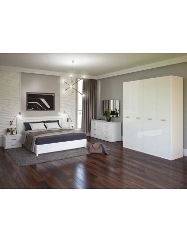 Nowoczesna Biała Szafa Garderoba Bella Wysoki Połysk 183 cm - 3 Nowoczesna Biała Szafa Garderoba Bella Wysoki Połysk 183 cm - 3