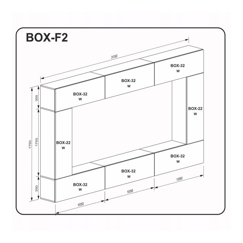 Biała Wisząca Szafka BOX 105 cm Biały Połysk