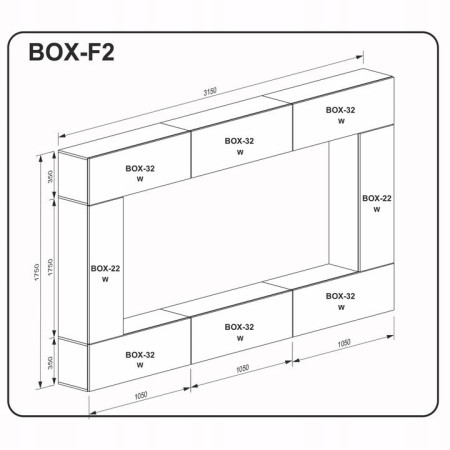 Biała Wisząca Szafka BOX 105 cm Biały Połysk