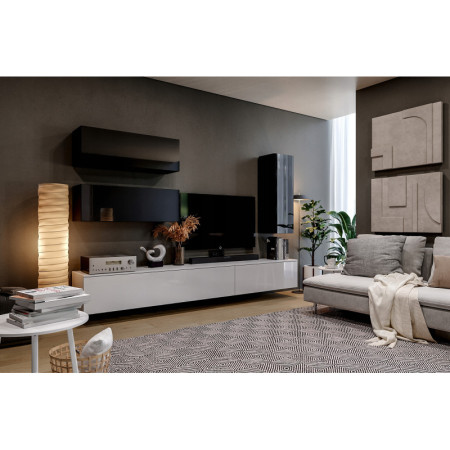 Biała Wisząca Szafka BOX Tv 105 cm Biały Połysk