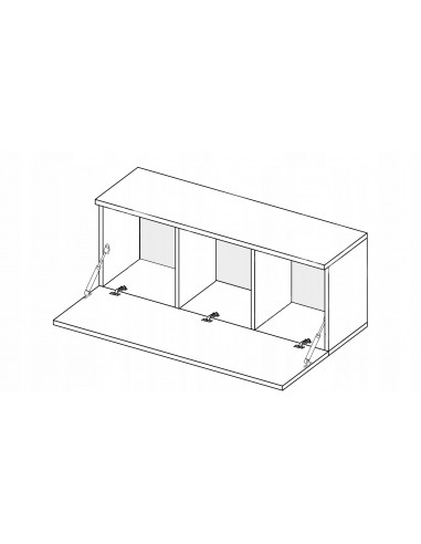 Biała Wisząca Szafka BOX Tv 175 cm Biały Połysk - 2 Biała Wisząca Szafka BOX Tv 175 cm Biały Połysk - 2
