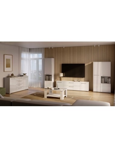 Regał Szafa Słupek Family 90 cm Z Półkami Biały Połysk Cichy Domyk - 3 Regał Szafa Słupek Family 90 cm Z Półkami Biały Połysk Cichy Domyk - 3