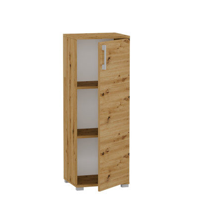 Szafka Biurowa P-PN Komoda Wąska Wysoka na Dokumenty 110 cm - Szerokość: 50 cm - Głębokość: 53 cm - Rodzaj frontów: Mat - Rodzaj zamknięcia: Bez zamka - Kolor: Dąb Artisan - Kolor uchwytów: Uchwyty srebrne 2