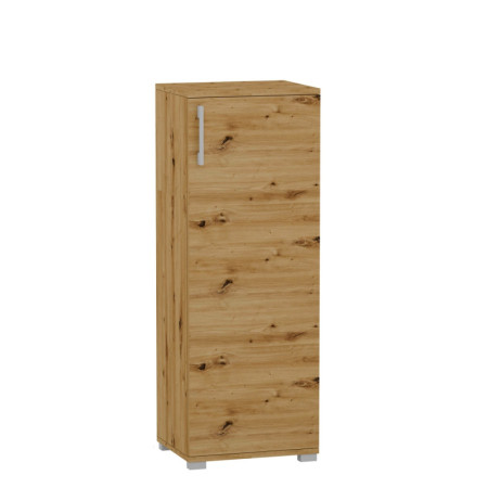 Szafka Biurowa P-PN Komoda Wąska Wysoka na Dokumenty 110 cm - Szerokość: 50 cm - Głębokość: 53 cm - Rodzaj frontów: Mat - Rodzaj zamknięcia: Bez zamka - Kolor: Dąb Artisan - Kolor uchwytów: Uchwyty srebrne